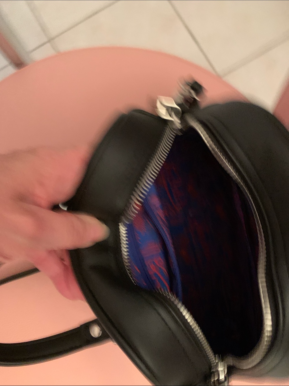 Von Dutch Red White Blue Striped Mini Dome Bag - Picture 8 of 8